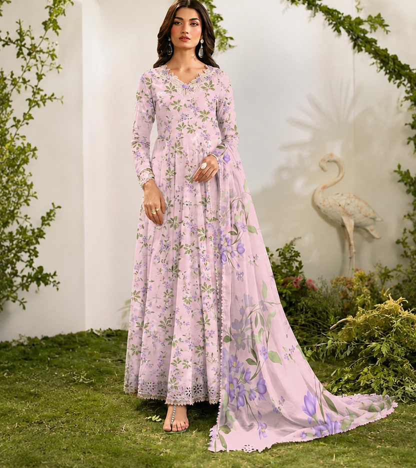 Iznik IFE-11 Premium Chikankari Embroidered Lawn Suit with Chiffon Dupatta