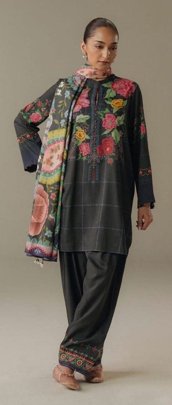 Coco by Zara Shahjahan Luxury Prints '26 Lawn Suit – Olive Hour 5A