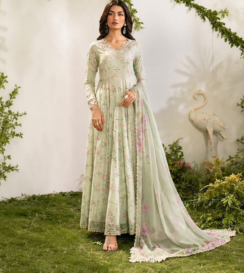 Iznik IFE-11 Premium Chikankari Embroidered Lawn Suit with Chiffon Dupatta