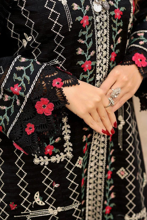 Aneelas Lawn Collection Heavy Embroidered Lawn Suit with Silk Dupatta