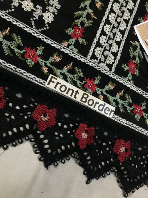 Aneelas Lawn Collection Heavy Embroidered Lawn Suit with Silk Dupatta