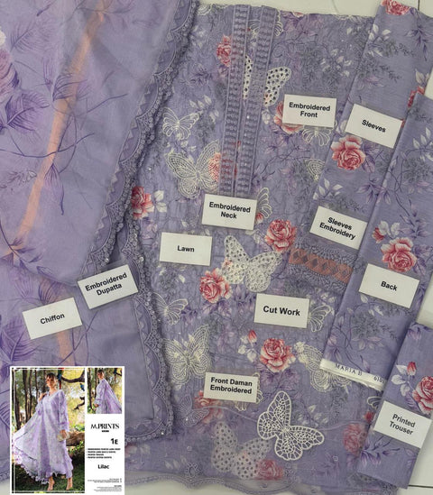 Maria B MPT-2901 Embroidered Lawn Replica | 3 Piece Unstitched Suit