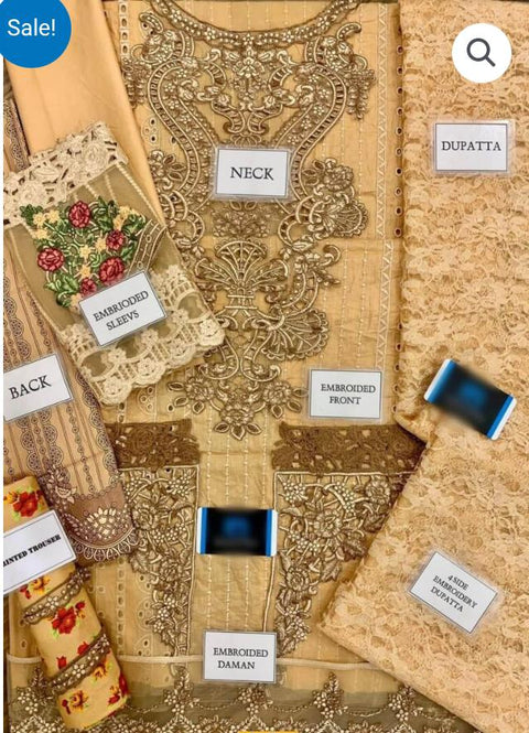 Maria B D-2211-A Embroidered Lawn Replica | 3 Piece Unstitched Suit