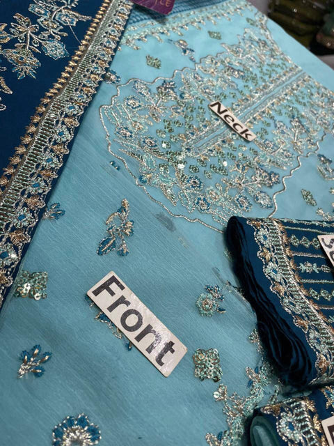 Charizma Embroidered Chiffon Unstitched 3-Piece Suit with Ready-to-Wear Embroidered Net Dupatta