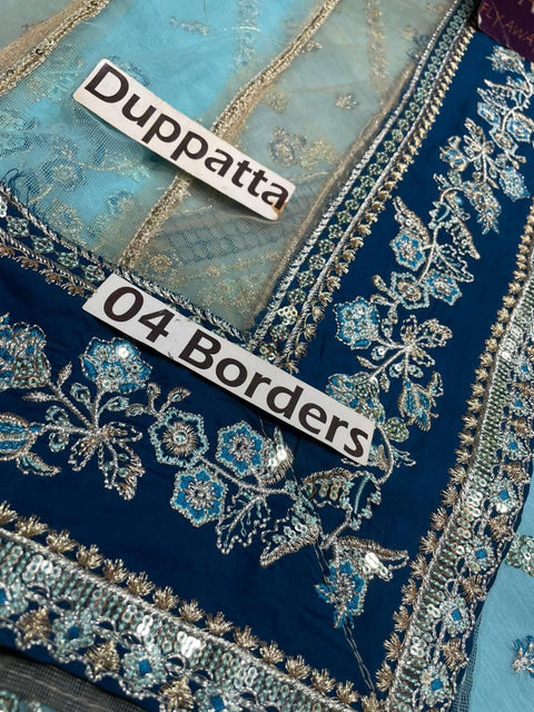 Charizma Embroidered Chiffon Unstitched 3-Piece Suit with Ready-to-Wear Embroidered Net Dupatta