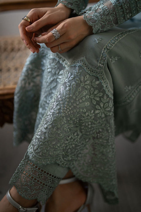 Azure Premium Luxury Replica | Heavy Embroidered Chiffon 3 Piece Unstitched Suit