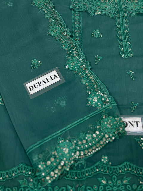 Azure Premium Luxury Replica | Heavy Embroidered Chiffon 3 Piece Unstitched Suit